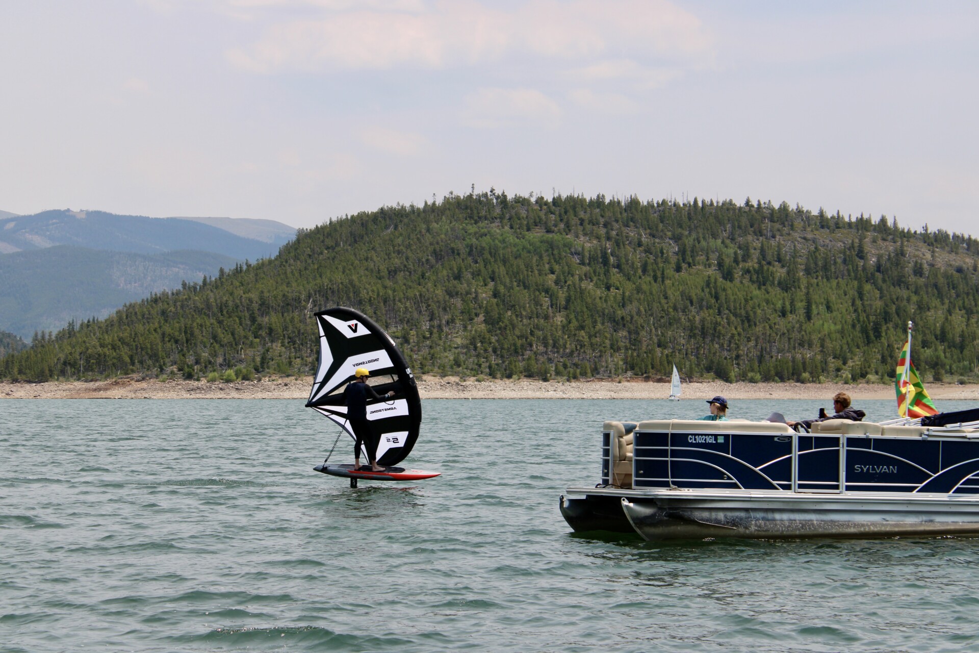 Foil Colorado wingfoiling action scene on Lake Dillon