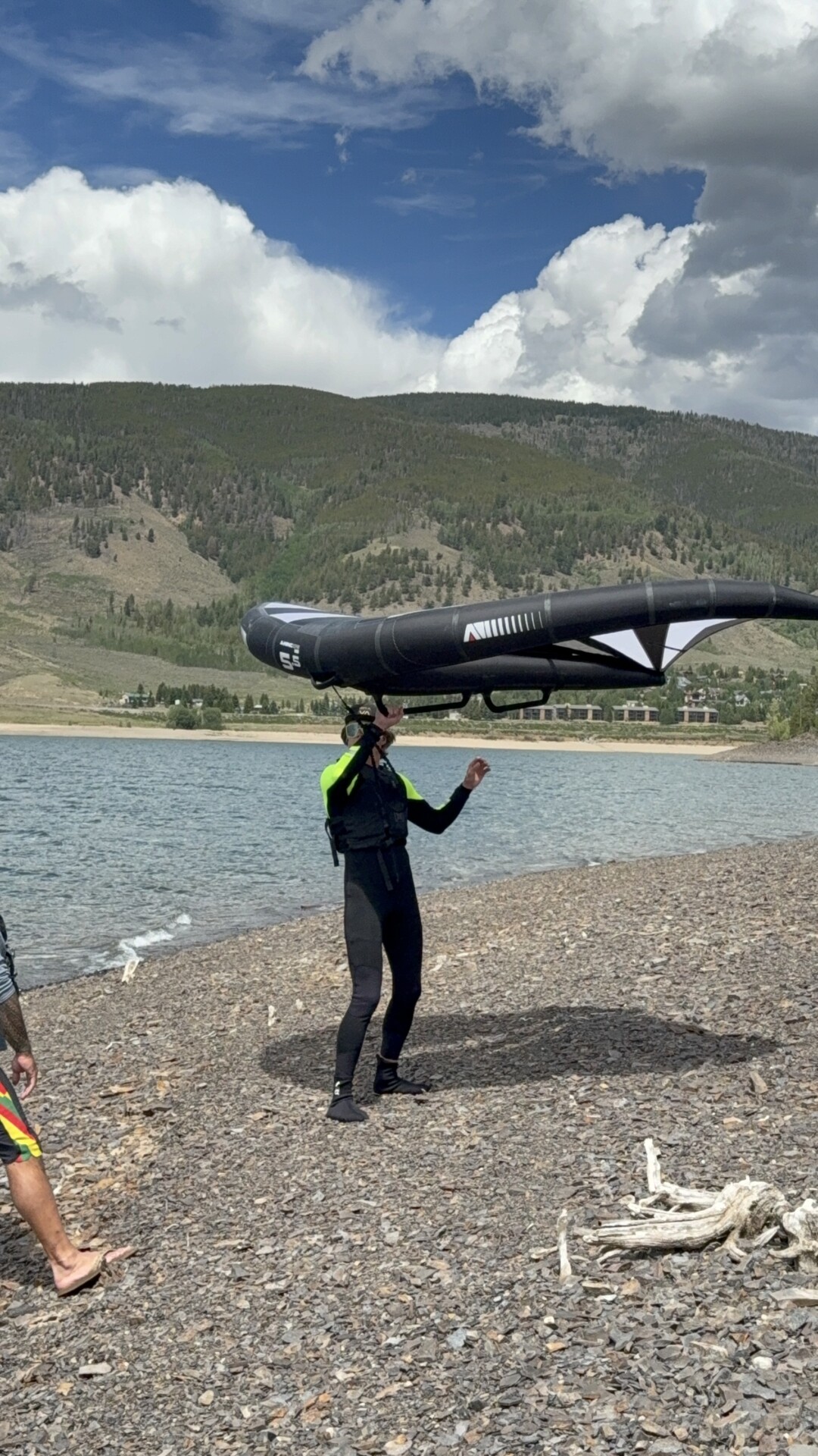 Wingfoiling lesson action with Foil Colorado on Lake Dillon