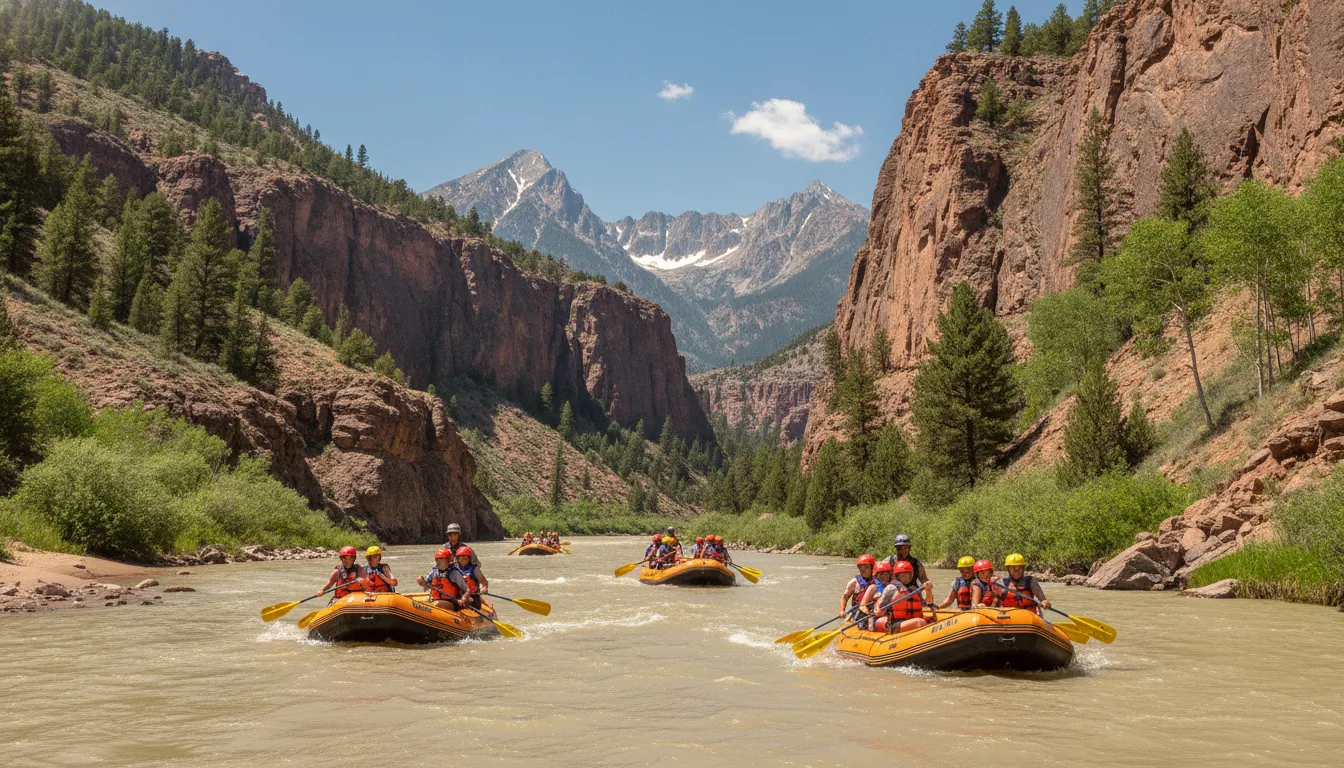 Colorado River rafting near Vail with guided paddlers near State Bridge