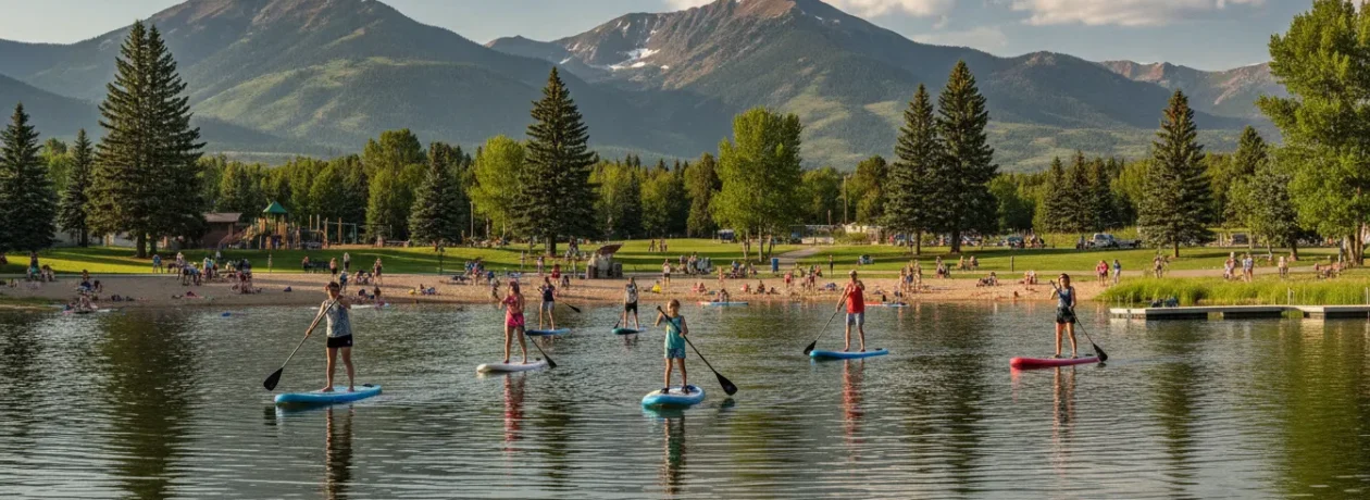Paddle boarding Avon Vail at Nottingham Lake