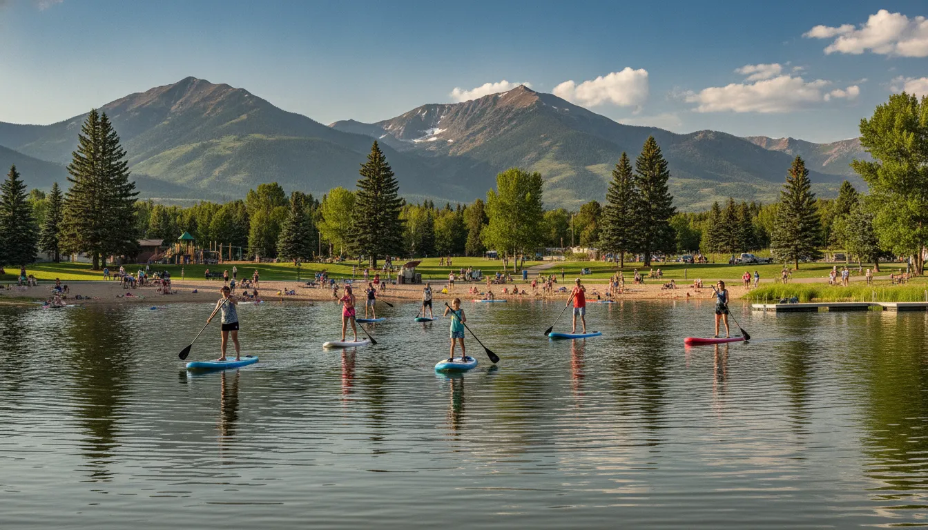 Paddle boarding Avon Vail at Nottingham Lake