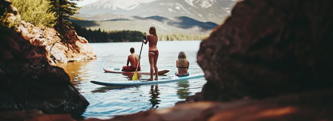 Paddleboarders enjoying a summer day on Lake Dillon