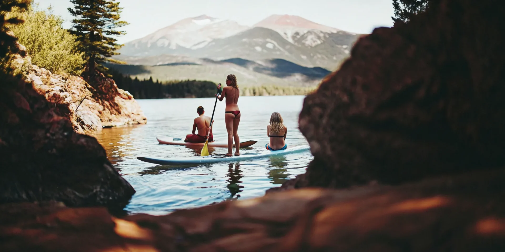 Paddleboarders enjoying a summer day on Lake Dillon