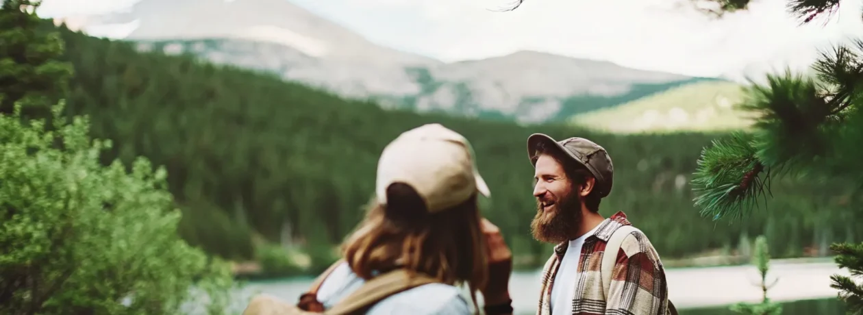 Aerial scenic view comparing two Colorado mountain lakes for paddleboarding and kayaking