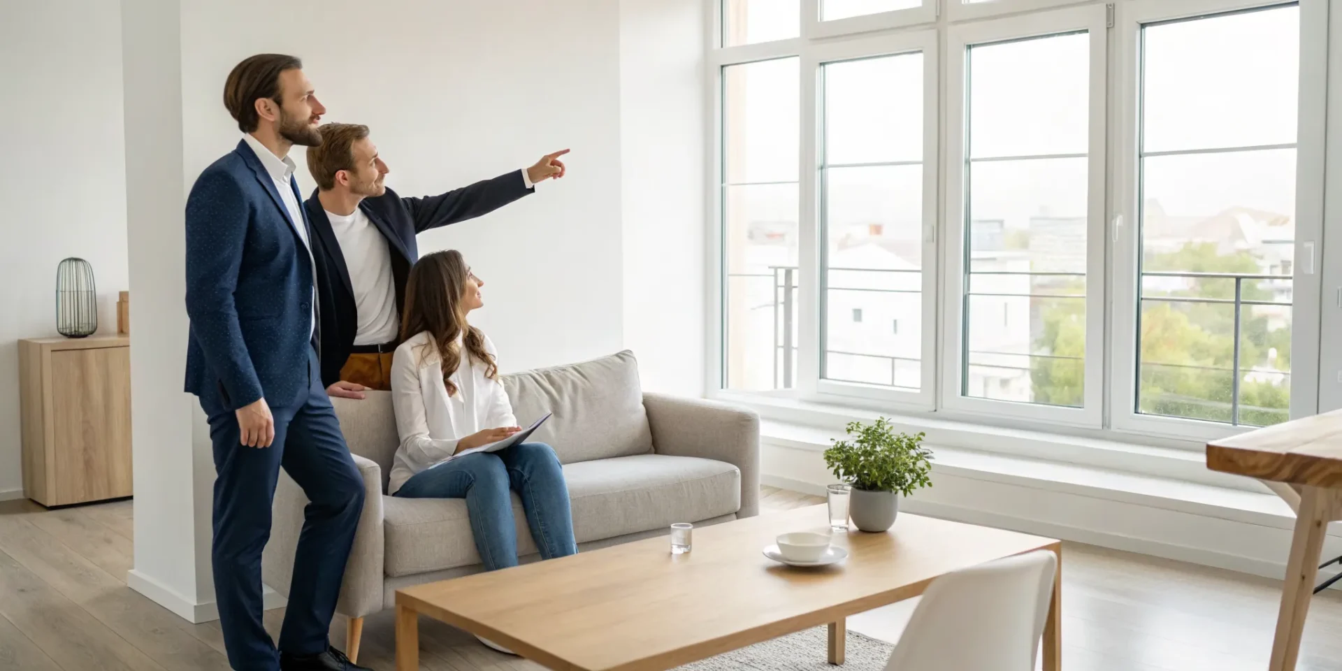 Agent selling a rental property with tenants during a home showing.